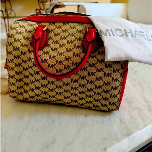 Michael Kors Tan Logo with Red Accents. Never Used. - Picture 1 of 5